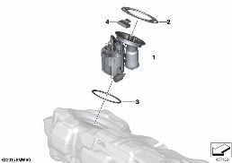 FUEL PUMP AND FUEL LEVEL SENSOR diagram for BMW X1 F48 20dX