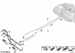 FUEL PIPE AND MOUNTING PARTS diagram for BMW X1 F48 20dX