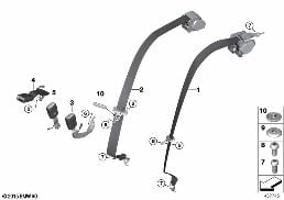 SAFETY BELT REAR diagram for BMW 7 Series G11 LCI 730dX