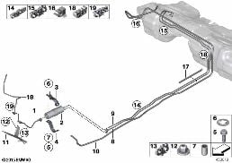 Σωλήνας καυσίμου / φίλτρο καυσίμου diagram for BMW 4 Series F32 440i