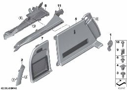 Döş./Kapl., Bagaj-Sol diagram for BMW X6 F16 28iX
