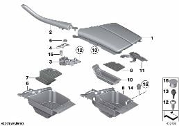 ARMREST, CENTRE CONSOLE diagram for BMW 5 Series F11 550i