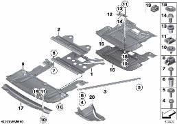 UNDERHOOD SHIELD diagram for BMW 6 Series F12 650iX