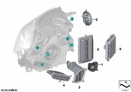 Afzonderlijke onderdelen koplampen LED diagram for BMW X6 F16 35iX