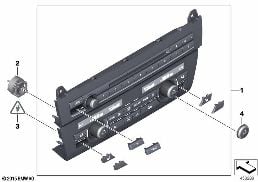 收音机和空调操作部件 diagram for BMW 5 Series F10 LCI 530dX