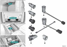 Encendedor / cajas de enchufe diagram for BMW 7 Series G12 725Ld