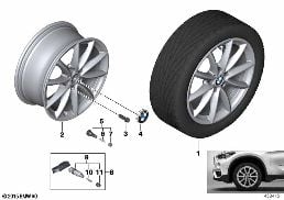 BMW LA WHEEL V-SPOKE 560 - 17'' diagram for BMW X2 F39 20d