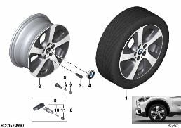 BMW LA WHEEL TURBINE STYLING 561 - 17'' diagram for BMW X2 F39 20d
