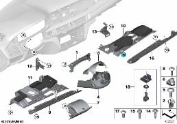 MOUNTING PARTS, I-PANEL, BOTTOM diagram for BMW X5 M F85 X5 M