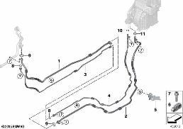 REFRIGERANT LINES, REAR A/C diagram for BMW 7 Series G12 725Ld