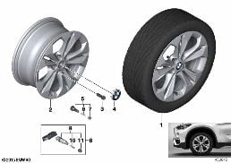 BMW LA WHEEL DOUBLE SPOKE 564 - 17'' diagram for BMW X2 F39 20d