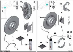 BRAKE SERVICE diagram for BMW 4 Series F36 Gran Coupé LCI 420d