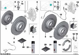 BRAKE SERVICE diagram for BMW 3 Series F31 318d