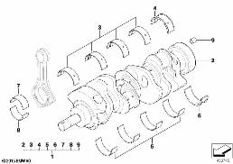 CRANKSHAFT WITH BEARING SHELLS diagram for BMW 3 Series E92 M3