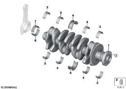 CRANKSHAFT WITH BEARING SHELLS diagram for BMW 7 Series G11 730i