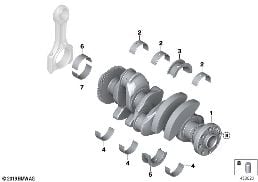 Mec. d'embiellage-vilebrequin/coussinets diagram for BMW 3 Series F31 LCI 318i
