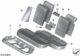 SEAT, REAR, UPHLSTRY/COVER, LOAD-THROUGH diagram for BMW X4 F26 M40iX