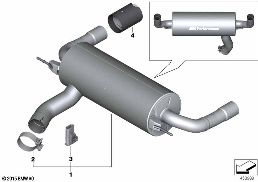BMW M PERFORMANCE SILENCER diagram for BMW 4 Series F33 440iX