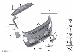 TRUNK LID TRIM PANEL diagram for BMW 2 Series F45 Active Tourer LCI 216d