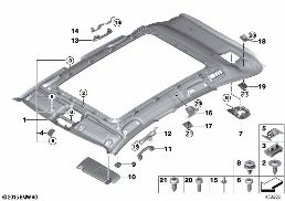 HEADLINING diagram for BMW 2 Series F45 Active Tourer LCI 216d