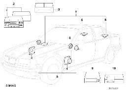 AUDIO-SYSTEM WITH CD-CHANGER diagram for BMW 3 Series E36 318is