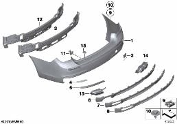 Revestimiento M trasero diagram for BMW 7 Series F02 740Li