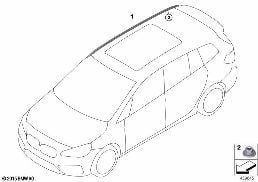 Dodatečná montáž střešní lišta diagram for BMW 2 Series F46 Gran Tourer LCI 220dX