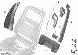 Habillages de dossier de siège avant diagram for BMW 4 Series F33 LCI 430i