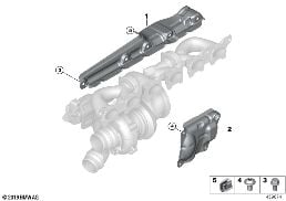 Protección calorífuga turbocompresor diagram for BMW 7 Series G12 740LiX