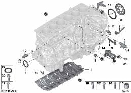 Cilindro-carter ciguenal/piezas adicion. diagram for BMW 7 Series G12 740LiX