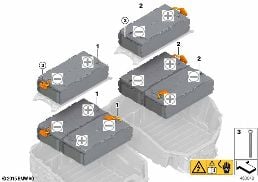 Module hoogvoltage-accueenheid diagram for BMW 5 Series G30 530e