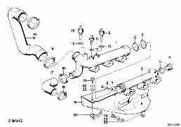Водяной шланг системы охлаждения diagram for BMW 5 Series E28 M5