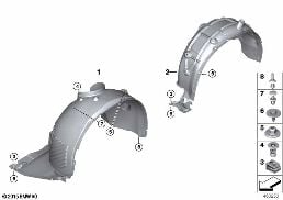 Bescherming wielkast diagram for BMW X1L F49 LCI X1 25Li