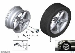 BMW LM WHEEL STAR SPOKE 654 - 16