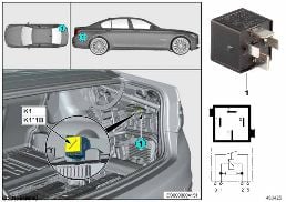 RELAY AXLE AIR SUSPENSION K1 diagram for BMW 5 Series G38 530Le