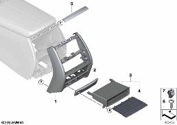 MOUNTING PARTS, CENTER CONSOLE, REAR diagram for BMW 7 Series G12 750LdX