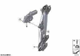 Deurvenstermechanisme achter diagram for BMW X1L F49 LCI X1 25Li