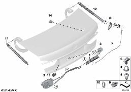 TRUNK LID / LOCKING SYSTEM diagram for BMW 7 Series G12 725Ld