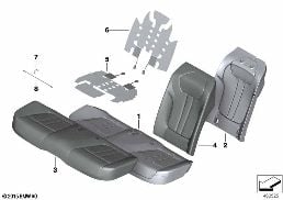SEAT REAR, UPHOLSTERY & COVER BASE SEAT diagram for BMW 7 Series G12 730LdX