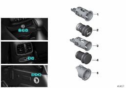 Çakmak / soket girişleri diagram for BMW MINI Clubman F54 One