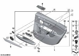 Výplň dveří zadní diagram for BMW 2 Series F46 Gran Tourer LCI 216d