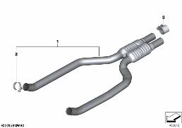 Přední tlumič výfuku diagram for BMW 7 Series G11 750i