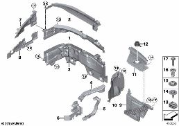 Montaj parçası, Motor bölmesi diagram for BMW MINI Clubman F54 One