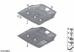 Motor muhafazası diagram for BMW MINI Clubman F54 One
