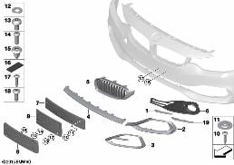 TRIM, DECOR ELEMENTS, FRONT diagram for BMW 4 Series F32 428i