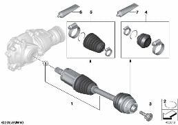 OUTPUT SHAFT FRONT LEFT / ALL-WHEEL diagram for BMW 3 Series G20 Sedan 330dX