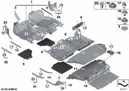 Obložení podlahy diagram for BMW 2 Series F46 Gran Tourer LCI 216d