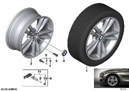 BMW LA WHEEL V-SPOKE 658 diagram for BMW 3 Series F30 LCI 328i