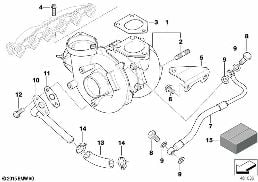 Avgasturboladdare med smörjning diagram for BMW 5 Series E60 530d