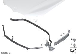 Motorkap afdichtingen diagram for BMW X1 F48 LCI 20i